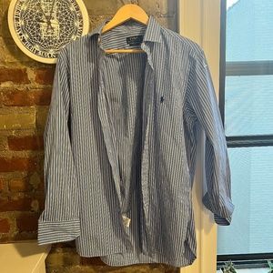 The Boyfriend Sale! Like New Medium Blue Stripe Polo Buttondown shirt